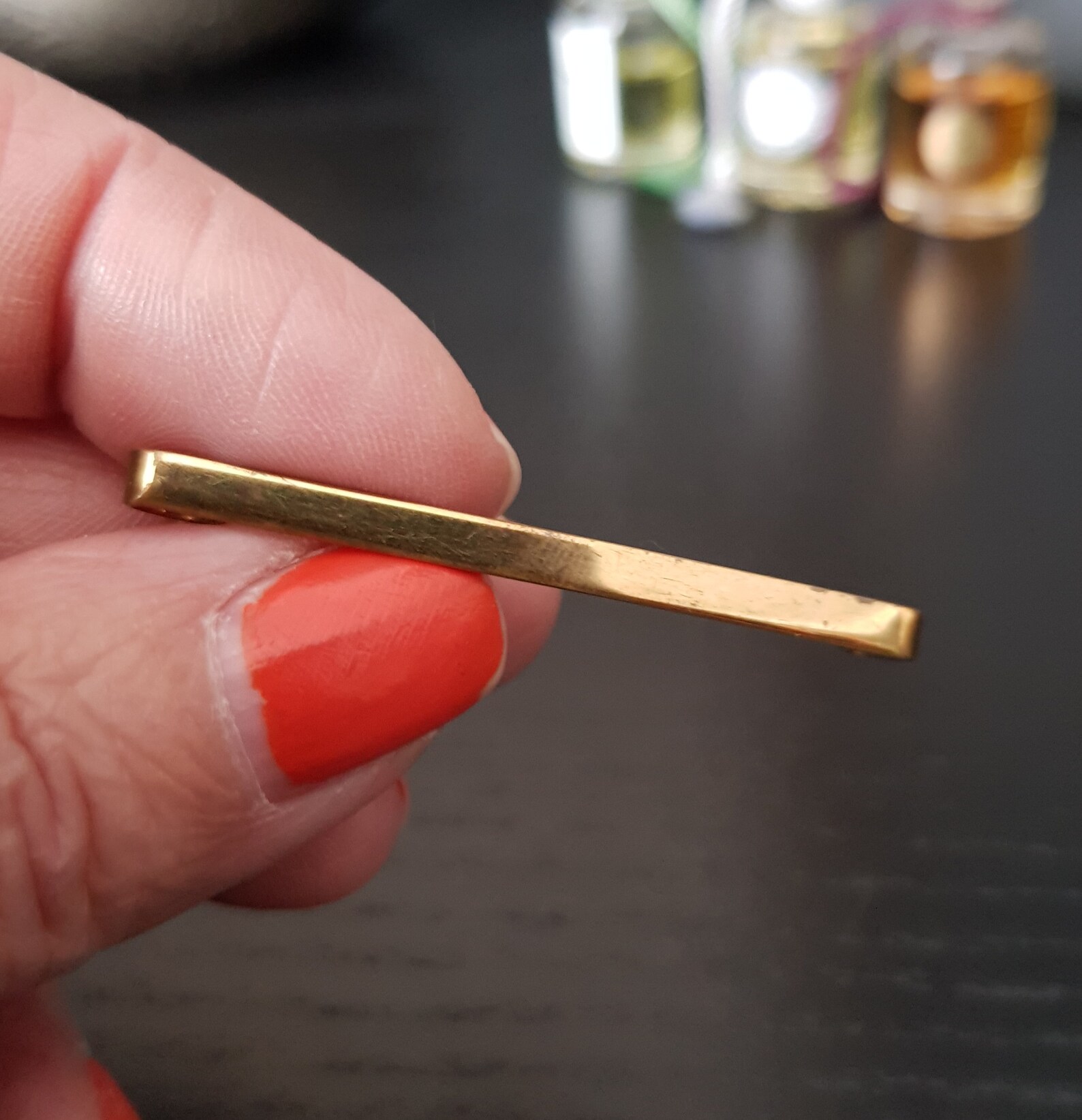 Art Deco Tie Bar Gold Tone Tie Pin Collar Pin Etsy