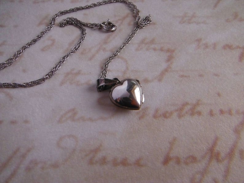 1cm heart Silver Locket Small Puffed Heart Small locket Heart Locket