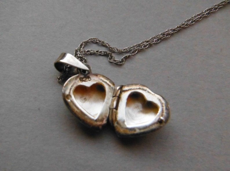 1cm heart Silver Locket Small Puffed Heart Small locket Heart Locket