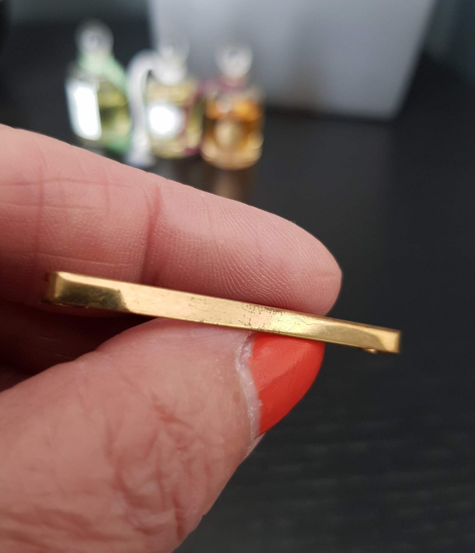 Art Deco Tie Bar Gold Tone Tie Pin Collar Pin Etsy