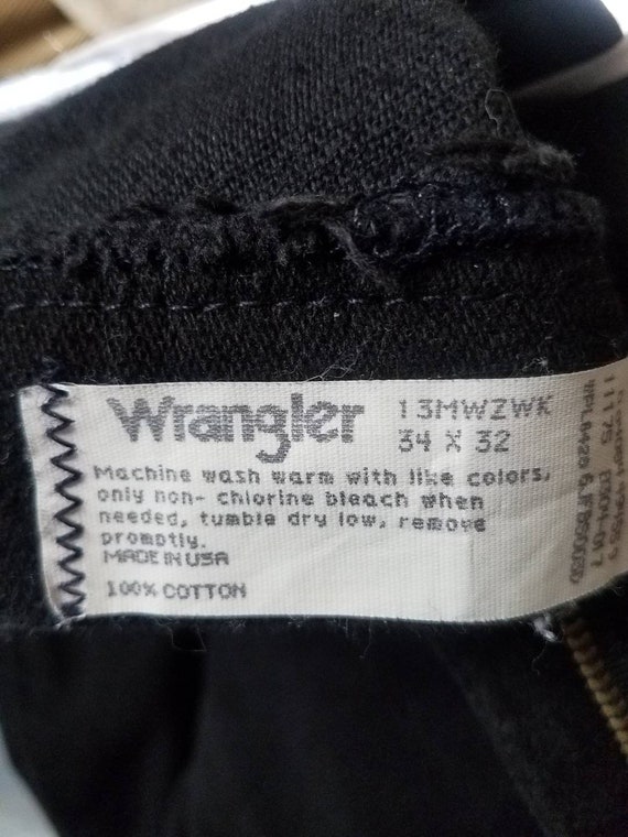 Made in USA Black Wrangler Jeans 34x32 - image 3