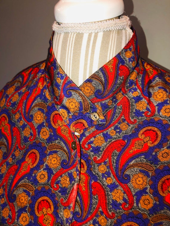 Vintage 1980s Paisley Silk Jaeger Blouse