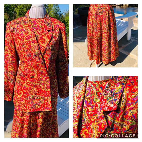 Vintage Three Piece Silk Suit