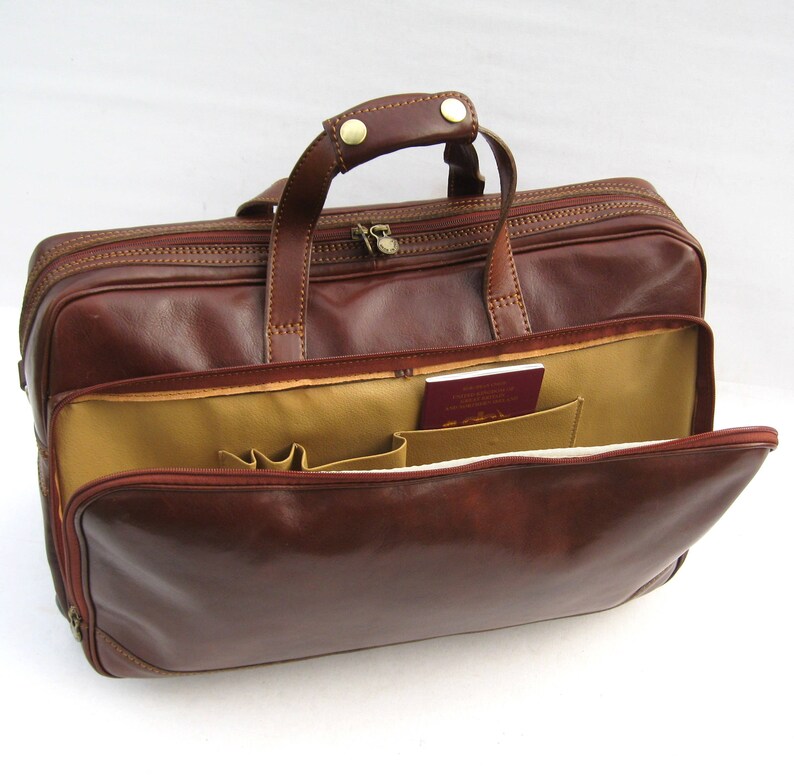 Italian Leather Weekender Travel Bag Etsy