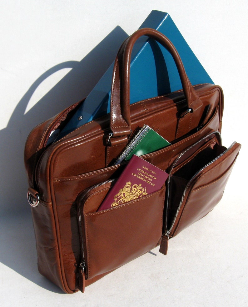 Leather Business Briefcase by Enzo Olletti Etsy UK