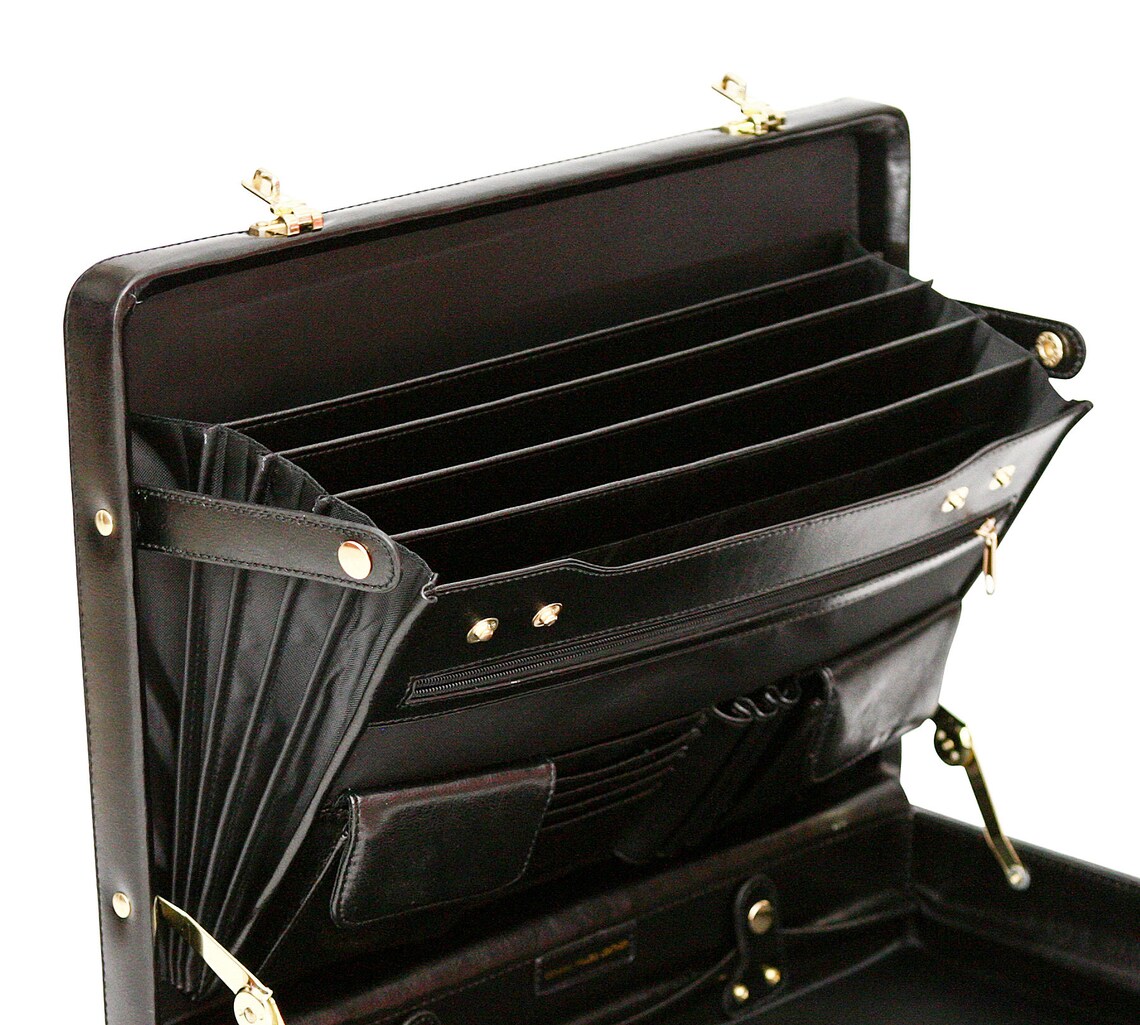 Leather Attache Case Etsy
