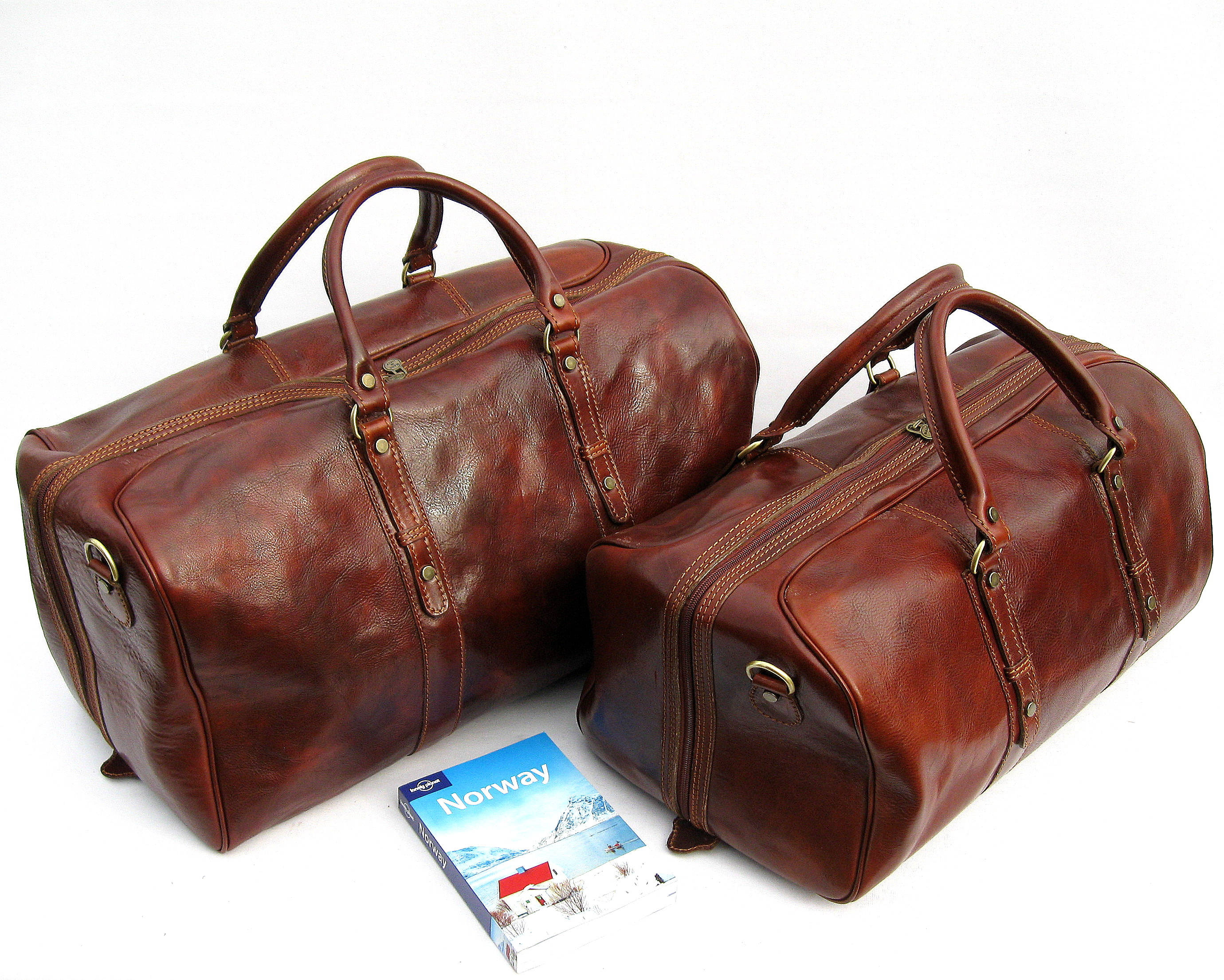 Leather Travel Bag Weekender Set Made In Italy Enzo Etsy