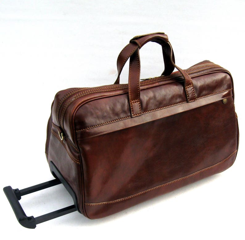 Italian Leather Weekender Travel Bag | Etsy