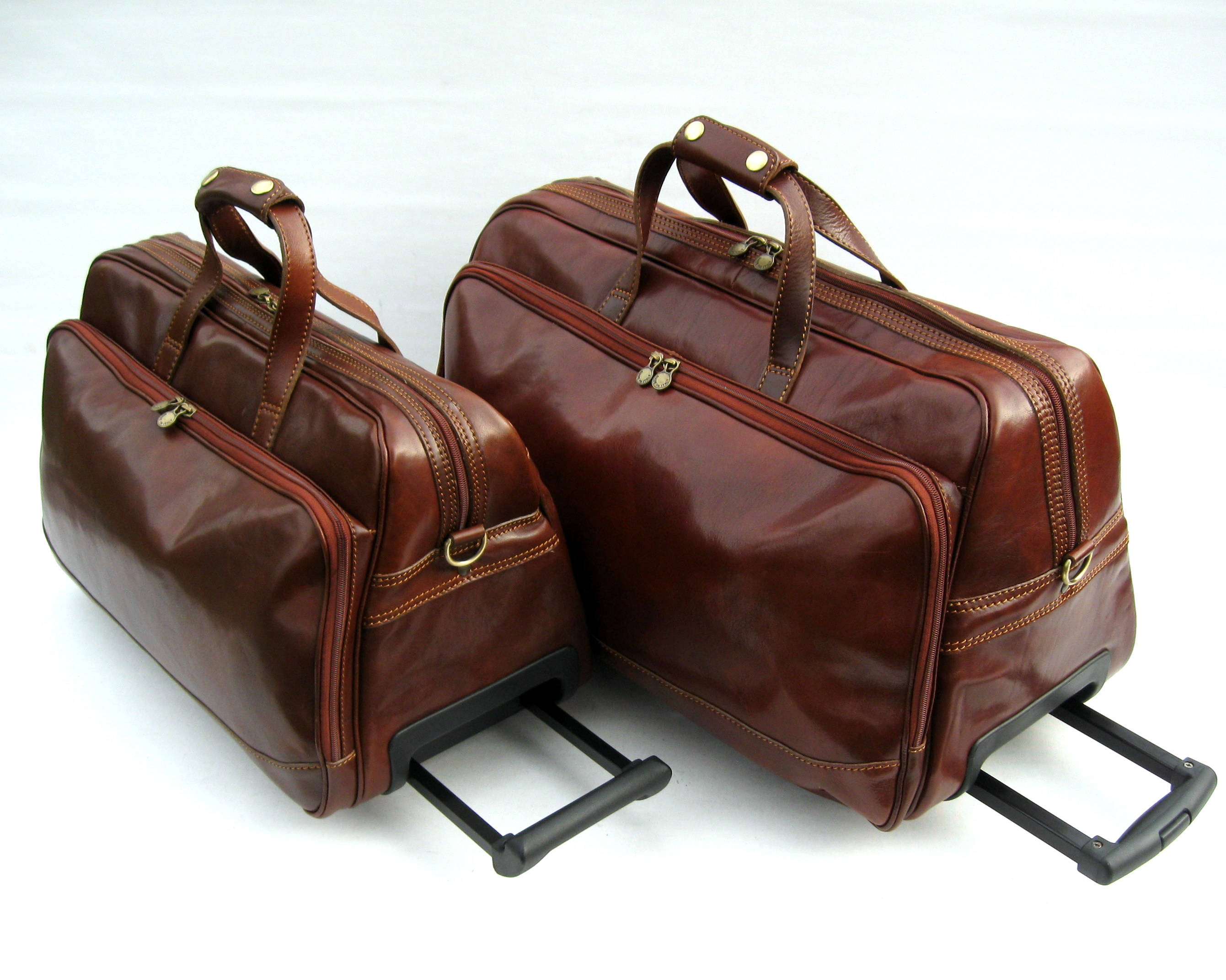 Italian Leather Weekender Rolling Travel Bags Set Made in Etsy