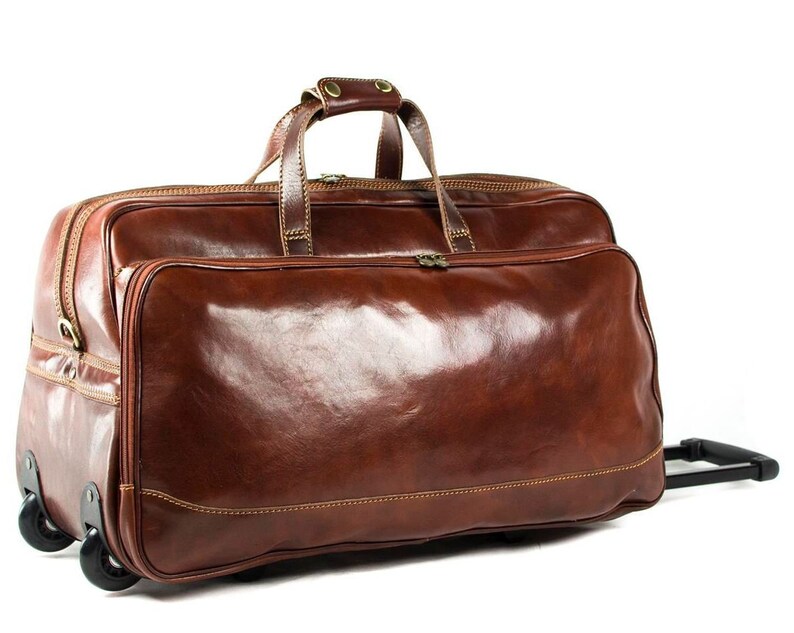 Italian Leather Weekender Travel Bag Etsy