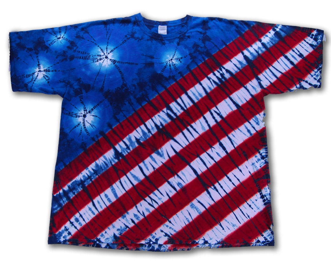 Tie Dye 4X 4th of July Flag T-Shirt Red White Blue  Etsy