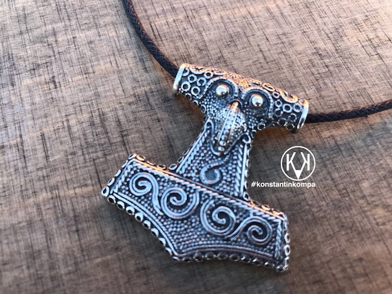 Sterling, silver, 925, Kabara, Thors Hammer, (reproduction) Historical pattern (Skane, Kabara, Sweden), Mjolnir Mjollnir, Viking, Skane