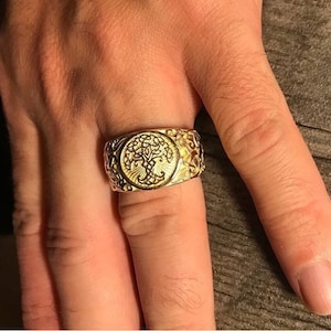Solid, Yellow, Gold 14k, Ring, Handmade Mammen Style Yggdrasil, Viking, FedEx 3-4 work days