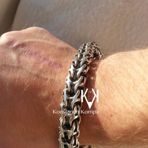 Free shipping., Heavy, Dragon, Viking Solid Silver, Sterling, 925, Bracelet, argent, massif, Ethnic,