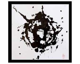 Abstract Expressionist Painting. Suiboku-ga. Gutai. Hand-painted original painting. Zen-inspired. Avant Garde. Energetic. Powerful.