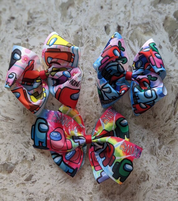 Pink Amoung Us hair bow Amoung Us hair accessories Amoung Us Baby headband Amoung us hair clip