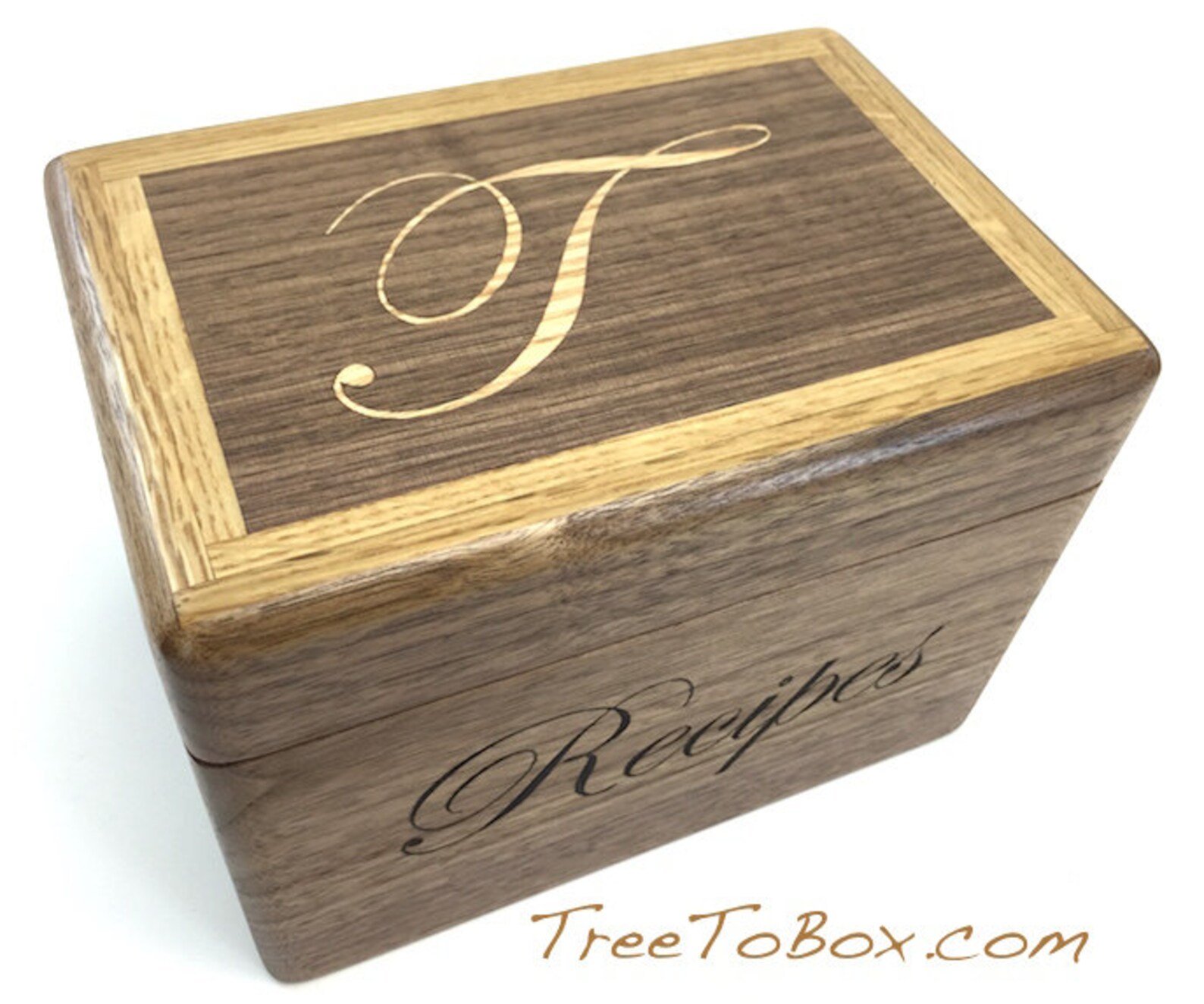Wooden Recipe Box for 4x6 Cards With family Name or recipes on Front Etsy