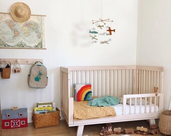Vintage Travel nursery theme. Neutral airplane mobile. Vintage airplane mobile baby
