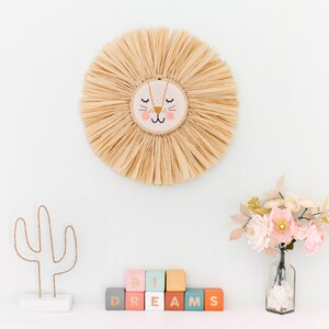 Cabeza de León bordado para decoración de pared - color NATURAL