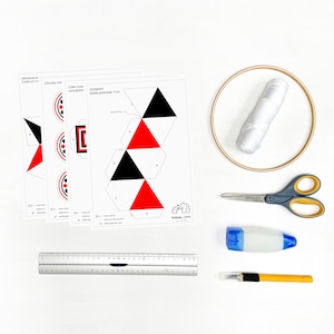 DIY montessori mobile. Montessori printable baby mobile. DIGITAL PDF. Template of hanging mobile for newborn baby. Red black white