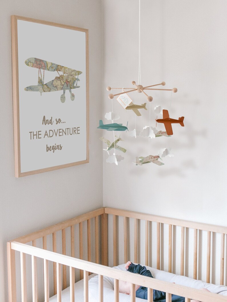 Travel Nursery Wall Art. Vintage Airplane Decor. Adventure Baby Prints ...