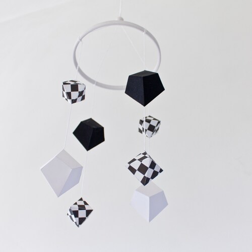 Baby Mobile Black and White Monochrome. First Newborn Toy. Etsy