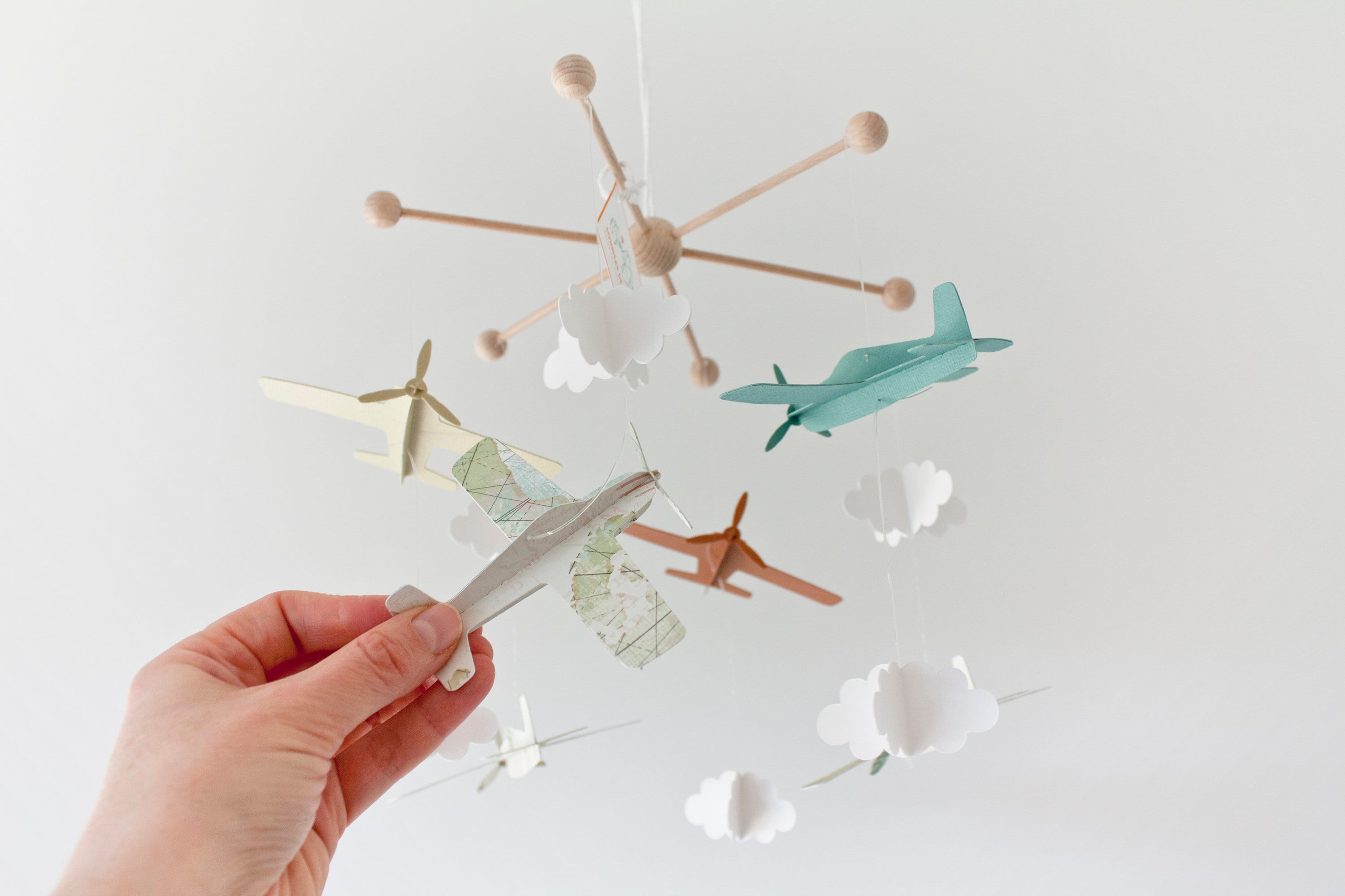 Vintage airplane mobile baby. Travel nursery airplane mobile. Etsy