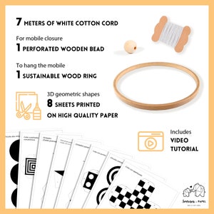 Kit fai da te Montessori Mobile. Munari High Contrast Mobile. Regalo per baby shower. Mobile sensoriale per neonati. Giocattolo educativo per la cameretta dei bambini. Forme geometriche