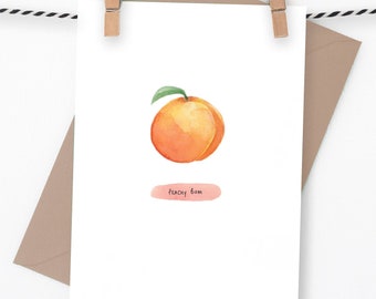 Peachy Bum Card, Valentine Card, Galentine Card, Funny Card, A6 Recycled Card, UK Dispatch