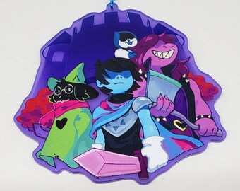 Deltarune Rouxls Kaard Holographic Keychain Charm Delta Rune Undertale Bonus