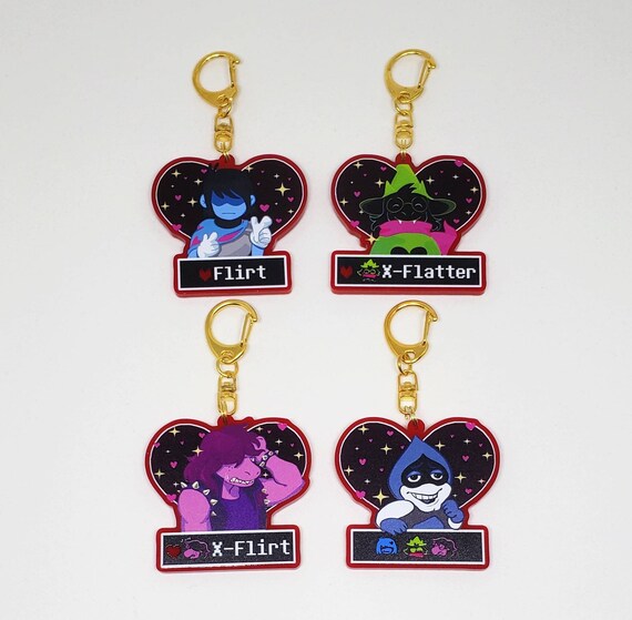 Deltarune Rouxls Kaard Holographic Keychain Charm Delta Rune Undertale Bonus