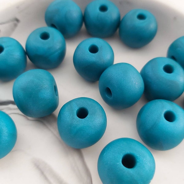 Polymer Clay Beads.Handmade beads. Round bead. Colour beads. Peacock pearl beads