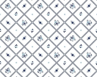 SPRZEDAWANE NA 1/2 YARDA - Simply Country Dot Grid White - 100% bawełny - Tasha Noel Fabric