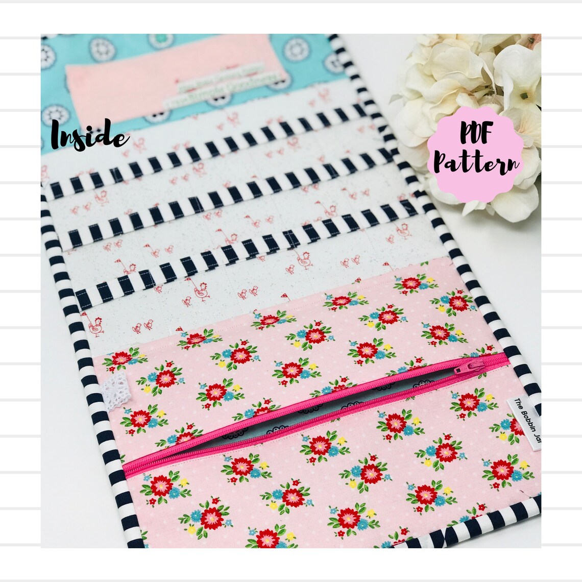 Foldover Stitching Case PDF Pattern Cross Stitch Organizer Etsy