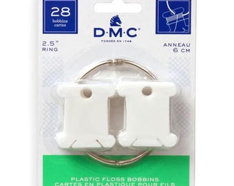 DMC Plastic Bobbins with Metal Ring - 28ct
