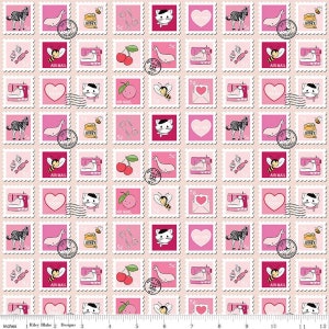 1/2ヤード単位で販売 - Mint for You Main Blush - 100% コットン生地