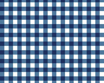 WYCIĘTY 1/2 YARDA - Simply Country Gingham Blue - tkanina w 100% bawełniana - Tasha Noel Fabric