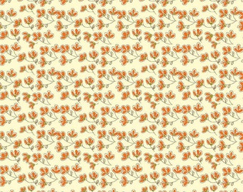 PRECUT 1/2 YARD-Give Thanks Blossoms Cream-100% cotton fabric-Fall Fabric-Give Thanks Fabric-Sandy Gervais Fabric