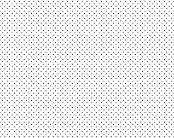 VERKAUFT VON 1/2 YARD-Swiss Dot On White Black-100% Baumwollstoff