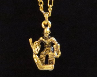 IJshockey goalie ketting 24 karaat gouden plaat volledig dimentional 18 " of 24 " Figaro Chain Hockey Skate Hockey Mom Gift NG116-18 of 24
