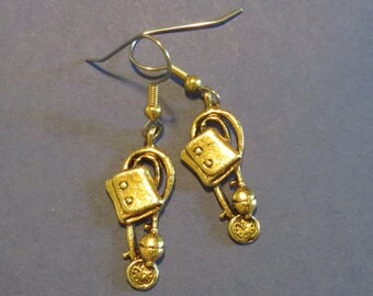 Blood Pressure Cuff Earrings BP Cuff Doctor Nurse 24 Karat Gold Plate or Oxidized Matte Silver EG480 / ES414