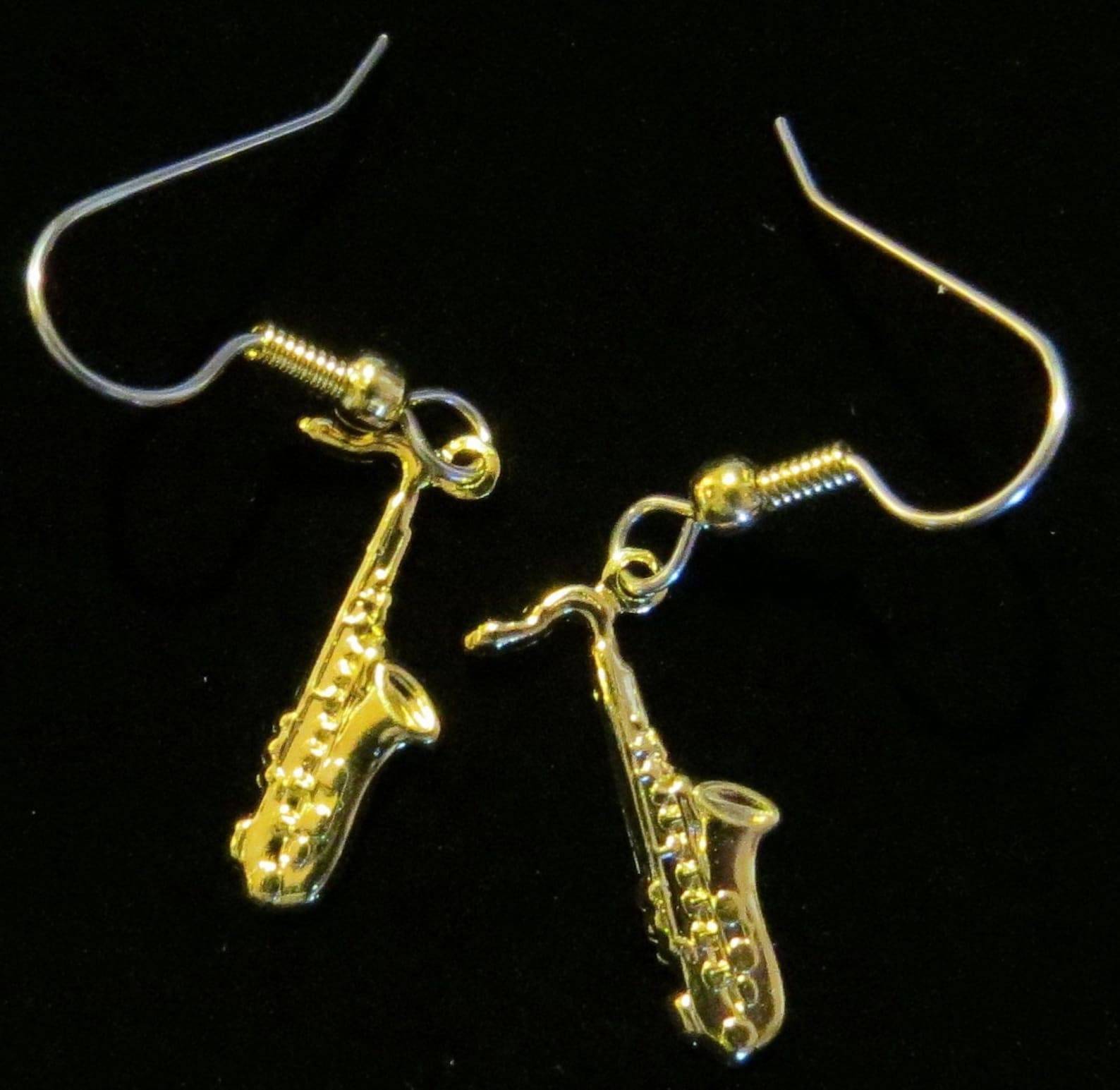 Saxophone Earrings 24 Karat Gold Plate or Sterling Silver Etsy