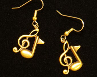 Solsleutel & muziek Opmerking oorbellen Boulder Brass orkest Symphony Band zanger EG082