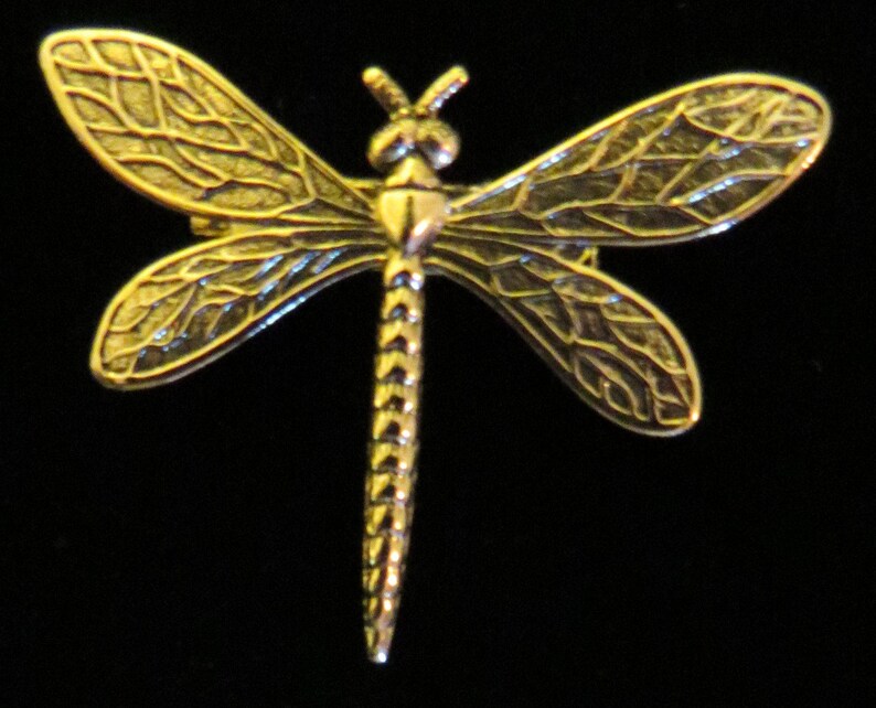 Dragonfly Pin Brooch 24 Karat Gold or Silver Plate Dragonflies Etsy