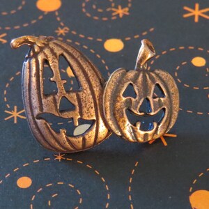 Jack-O-Lanterns Brooch Tack Pin Copper Halloweens Jack-o-lantern Spooky All Hallows Eve PC006 image 5