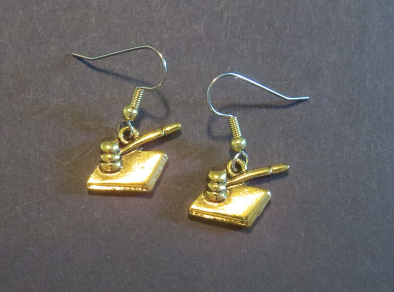 Judge's Gavel Earrings 24 Karat Gold Plate Justice Law Etsy