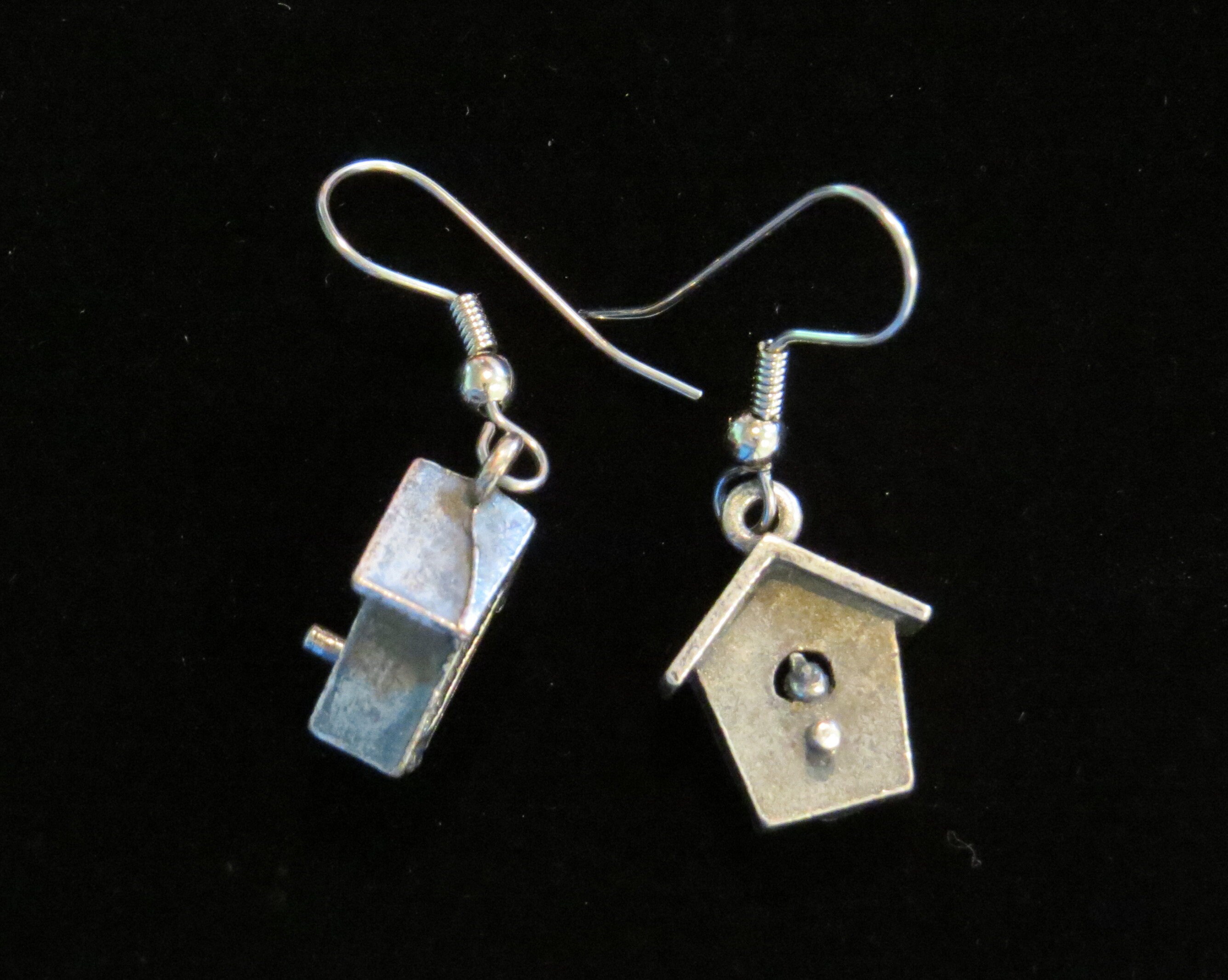 Birdhouse Earrings 24 Karat Gold Plate or Oxidized Matte Etsy