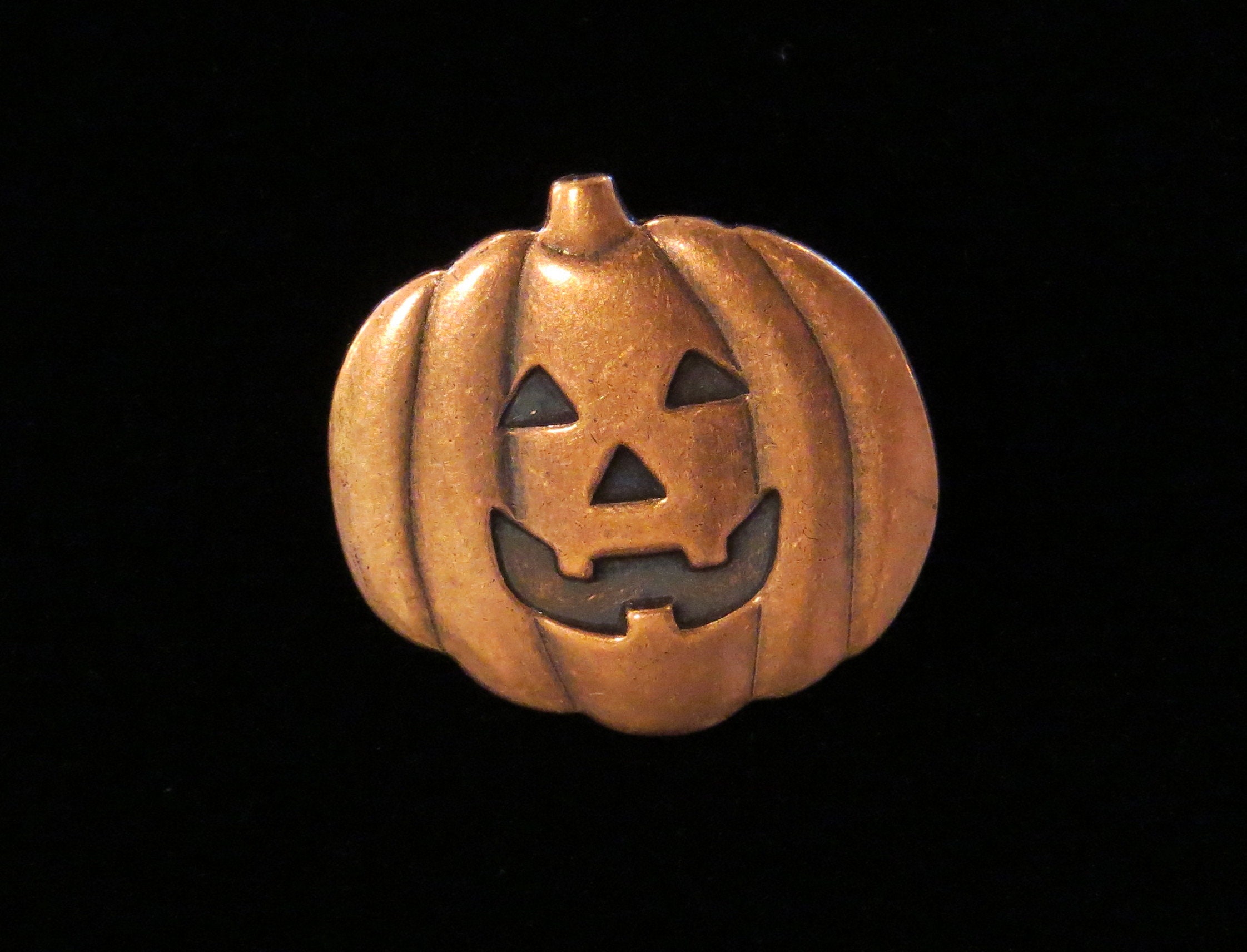 Jack-o-lantern Brooch Copper Halloween Tack Pin All Hallows - Etsy
