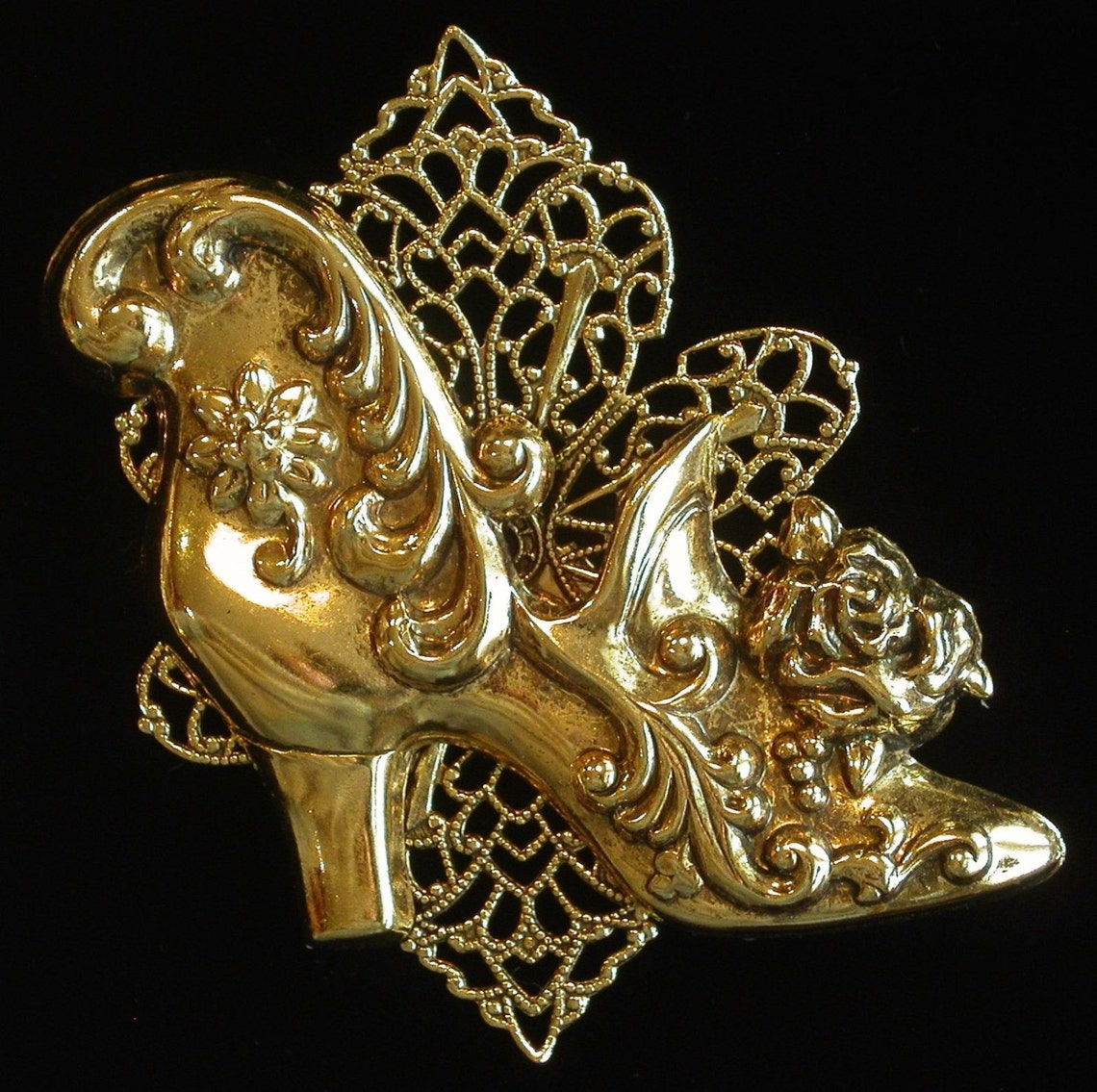 Vintage Inspired Shoe Pin Brooch Filigree Victorian Bridal Etsy