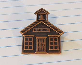 Schoolhouse Pin Copper Teacher Principle School House PC005